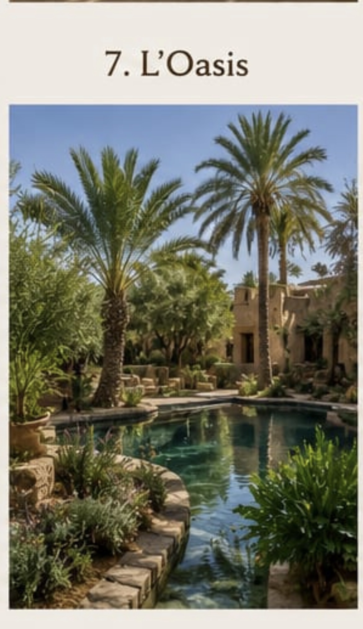 Inspiration paysagère pour la future Oasis